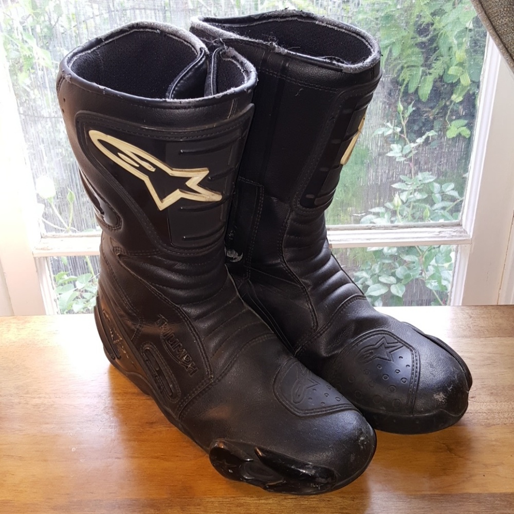 Alpinestars x Triumph waterproof motorcycle boots